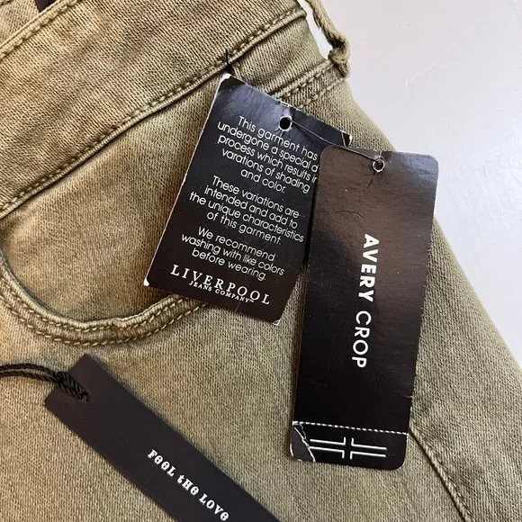 Liverpool Jeans Company Olive Avery Crop - Size 2/26 - Picture 4 of 9